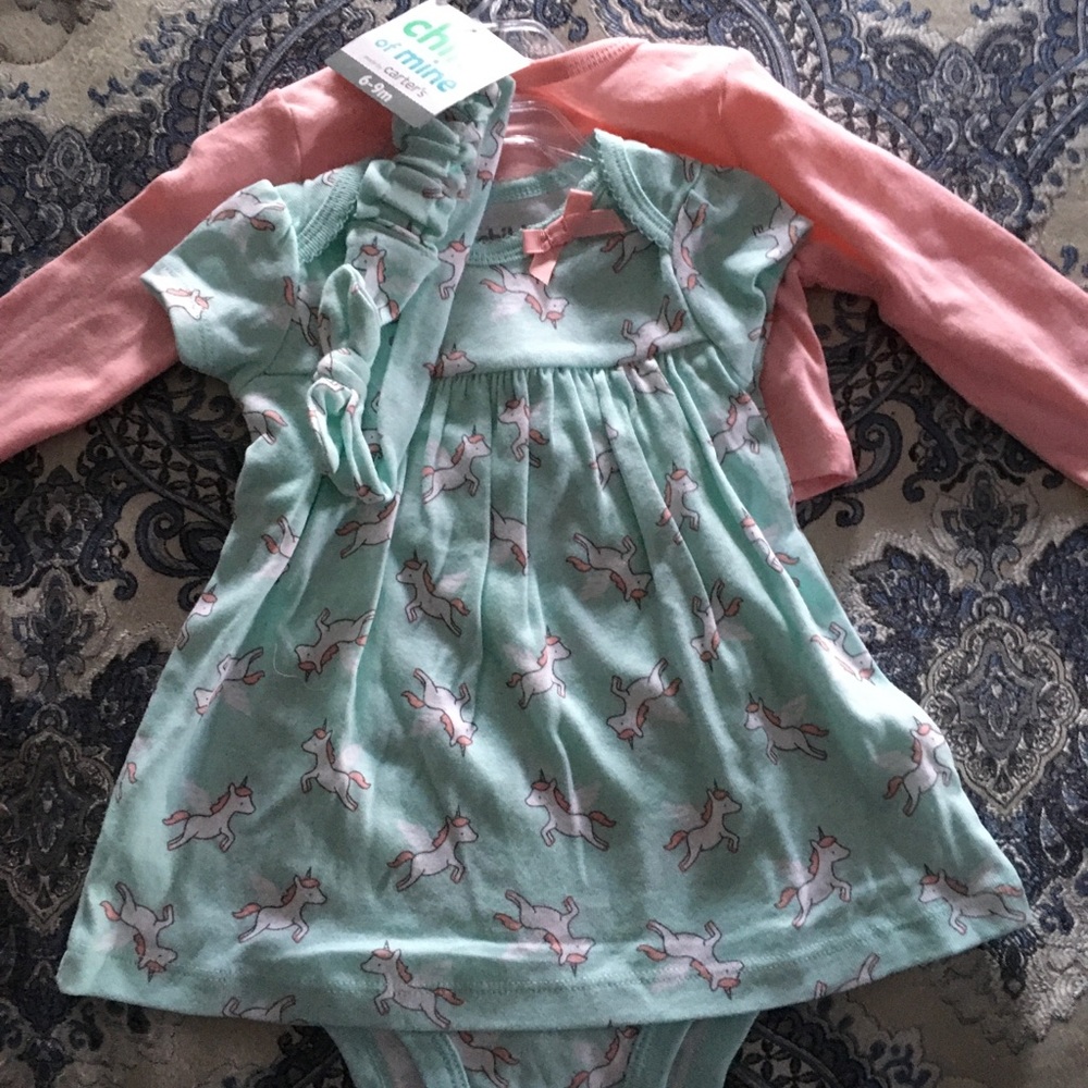 Onesie dress with matching headband w/pink  jacket
